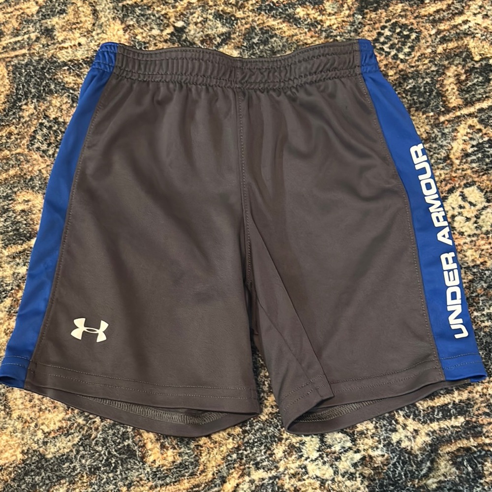Under Armour Boys Gray and Blue Shorts